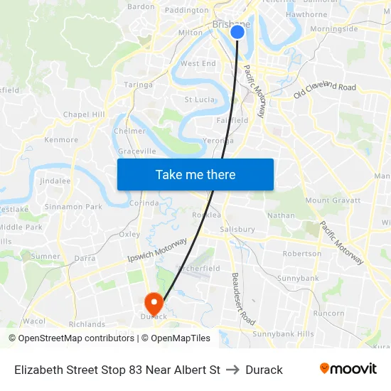Elizabeth Street Stop 83 Near Albert St to Durack map