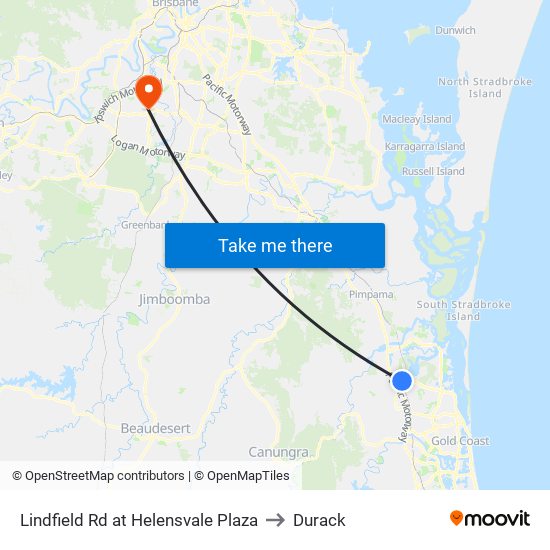 Lindfield Rd at Helensvale Plaza to Durack map