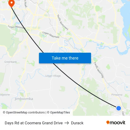 Days Rd at Coomera Grand Drive to Durack map