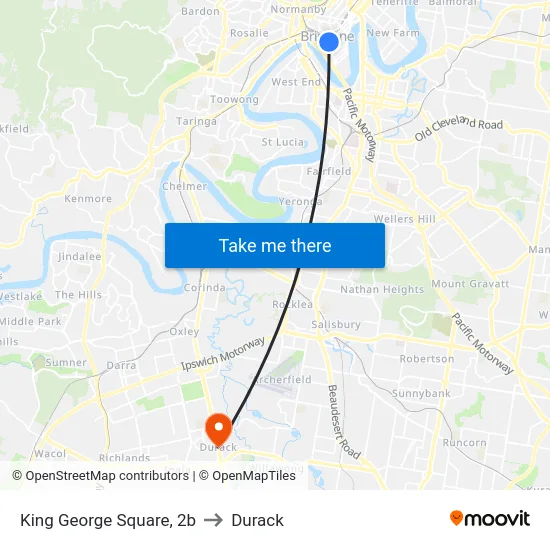 King George Square, 2b to Durack map