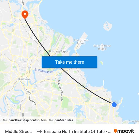 Middle Street, Stop B to Brisbane North Institute Of Tafe - Bracken Ridge map