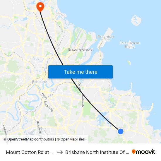 Mount Cotton Rd at Henderson Road to Brisbane North Institute Of Tafe - Bracken Ridge map