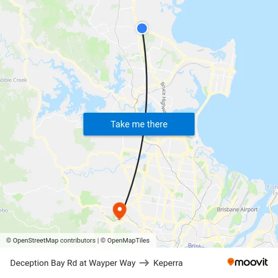 Deception Bay Rd at Wayper Way to Keperra map