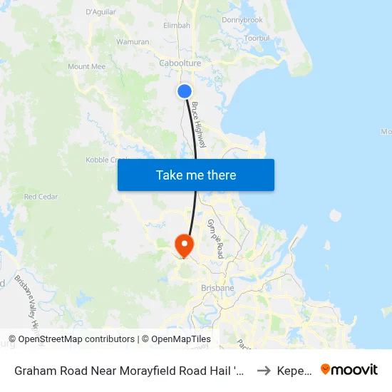 Graham Road Near Morayfield Road Hail 'N' Ride to Keperra map