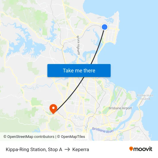 Kippa-Ring Station, Stop A to Keperra map
