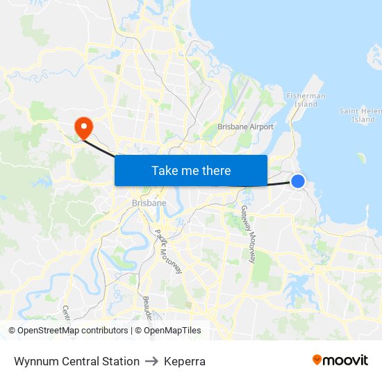 Wynnum Central Station to Keperra map