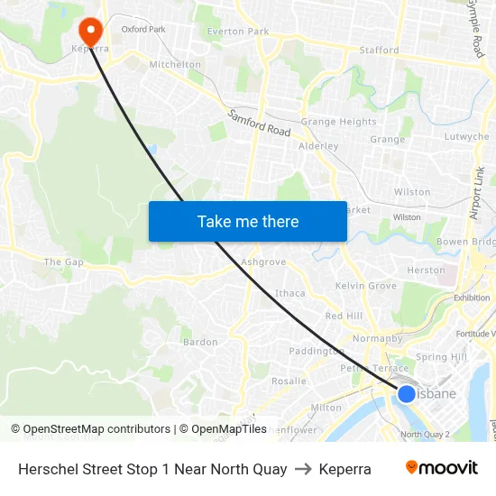 Herschel Street Stop 1 Near North Quay to Keperra map