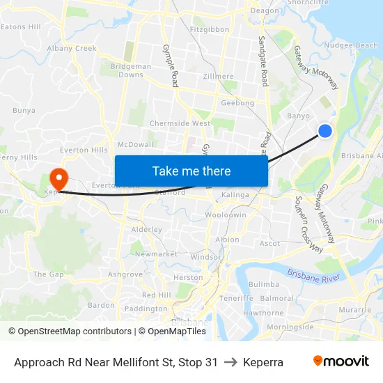 Approach Rd Near Mellifont St, Stop 31 to Keperra map