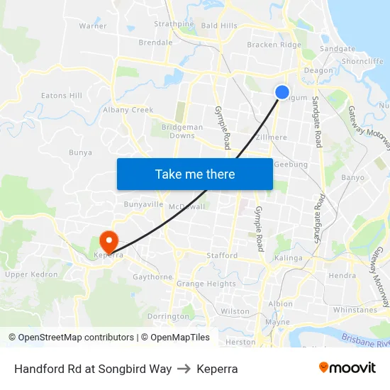 Handford Rd at Songbird Way to Keperra map