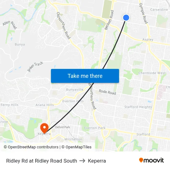 Ridley Rd at Ridley Road South to Keperra map