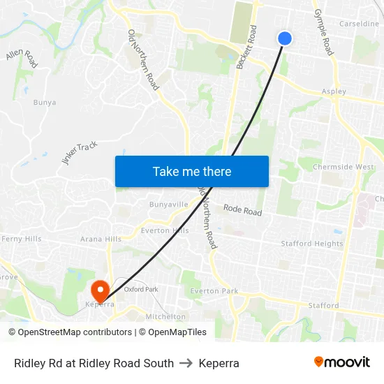 Ridley Rd at Ridley Road South to Keperra map