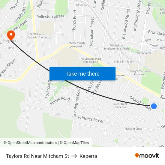 Taylors Rd Near Mitcham St to Keperra map