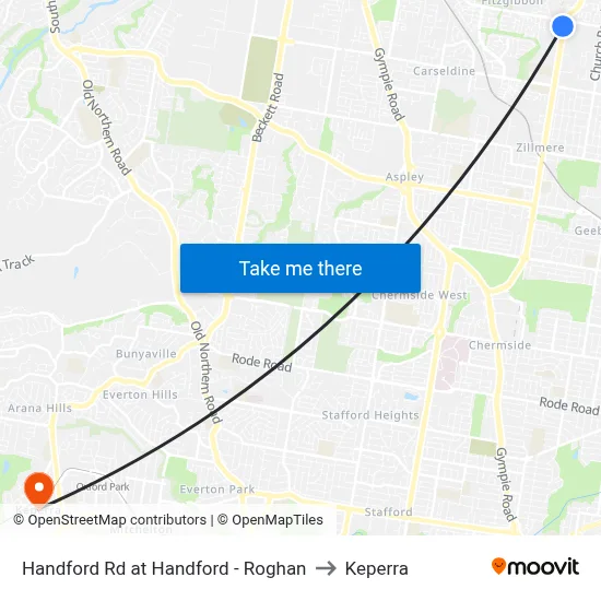 Handford Rd at Handford - Roghan to Keperra map