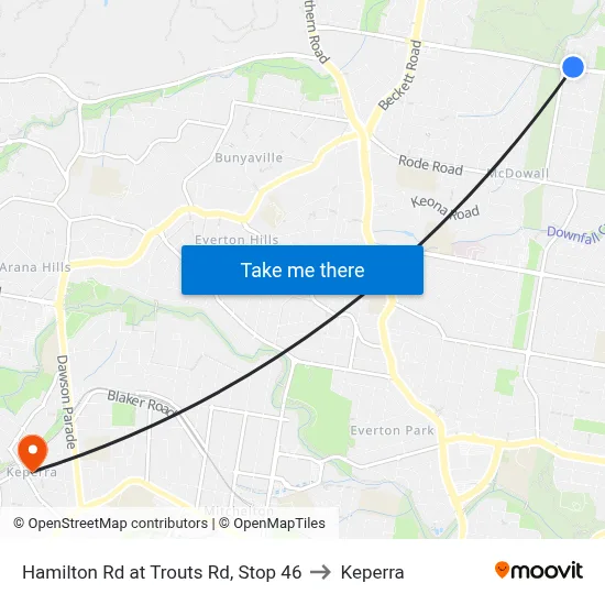 Hamilton Rd at Trouts Rd, Stop 46 to Keperra map