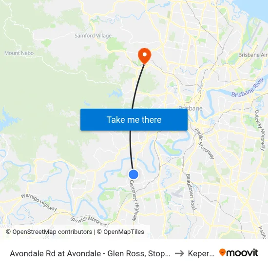 Avondale Rd at Avondale - Glen Ross, Stop 61 to Keperra map