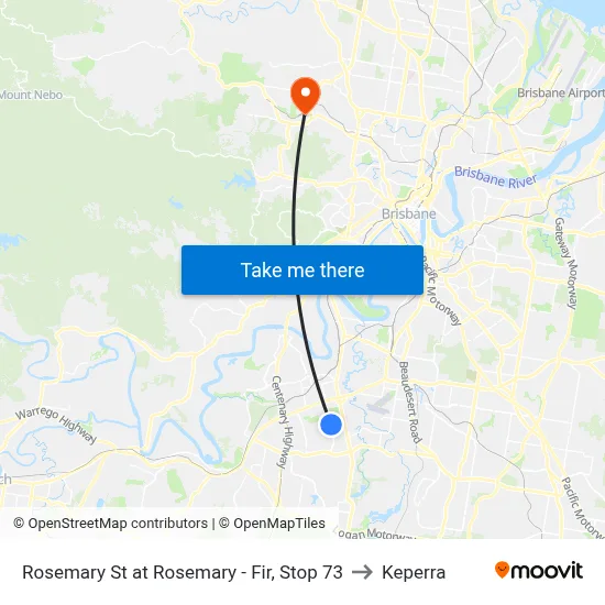 Rosemary St at Rosemary - Fir, Stop 73 to Keperra map