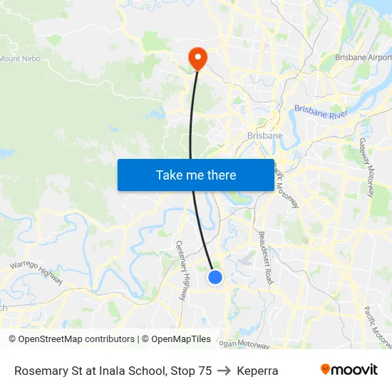 Rosemary St at Inala School, Stop 75 to Keperra map