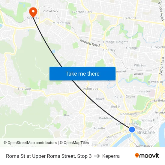 Roma St at Upper Roma Street, Stop 3 to Keperra map