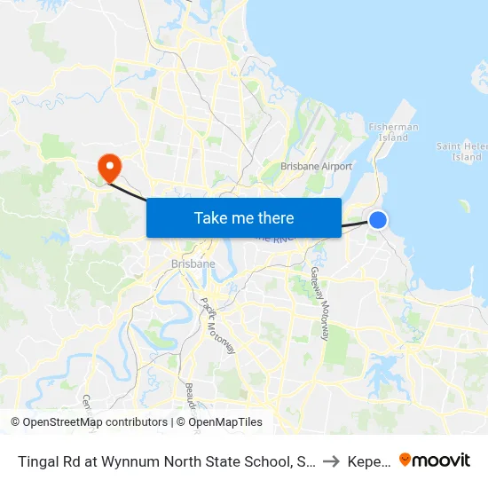 Tingal Rd at Wynnum North State School, Stop 10/5 to Keperra map