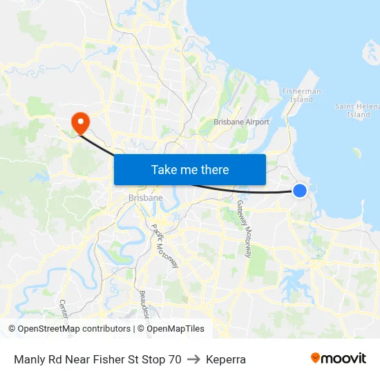 Manly Rd Near Fisher St Stop 70 to Keperra map