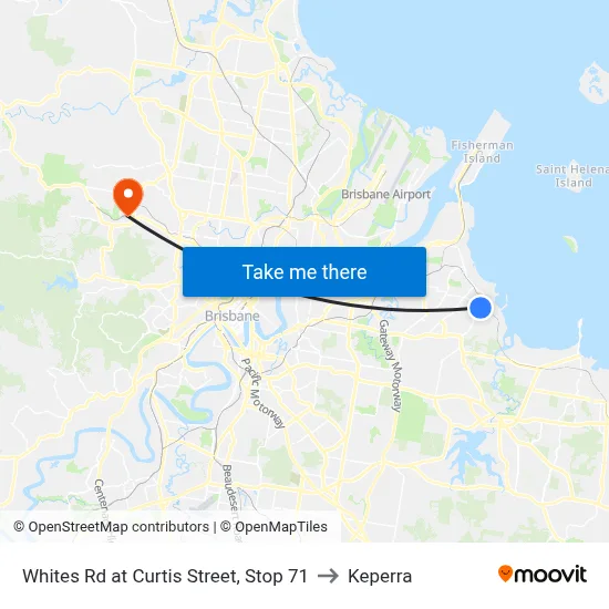 Whites Rd at Curtis Street, Stop 71 to Keperra map