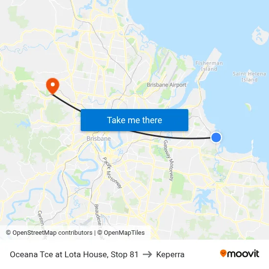 Oceana Tce at Lota House, Stop 81 to Keperra map