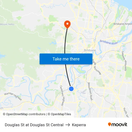 Douglas St at Douglas St Central to Keperra map