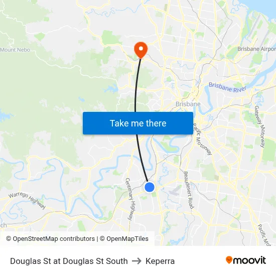 Douglas St at Douglas St South to Keperra map