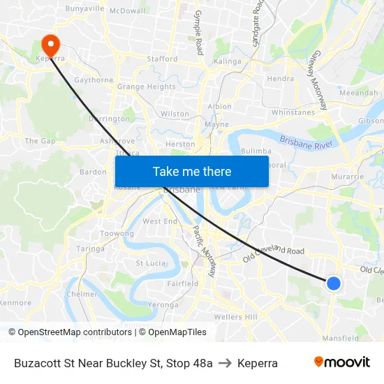 Buzacott St Near Buckley St, Stop 48a to Keperra map