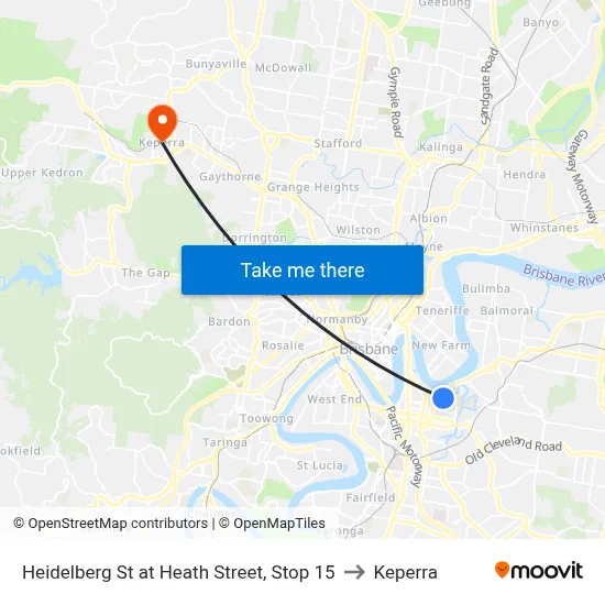 Heidelberg St at Heath Street, Stop 15 to Keperra map