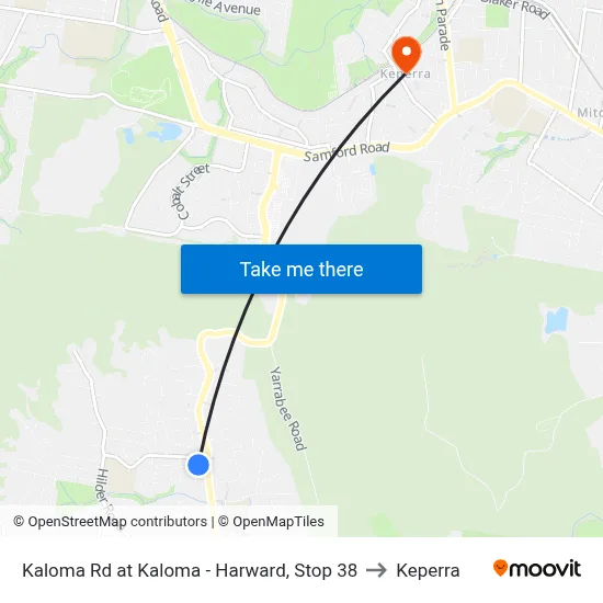 Kaloma Rd at Kaloma - Harward, Stop 38 to Keperra map