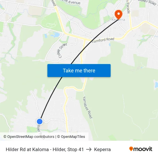 Hilder Rd at Kaloma - Hilder, Stop 41 to Keperra map