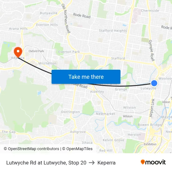 Lutwyche Rd at Lutwyche, Stop 20 to Keperra map