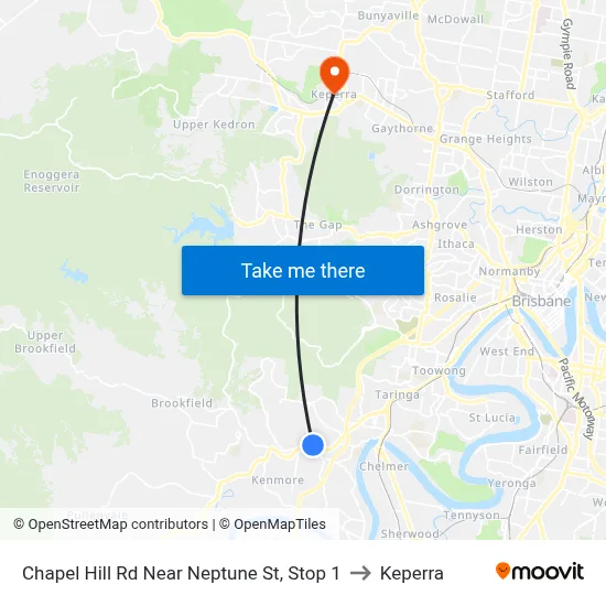 Chapel Hill Rd Near Neptune St, Stop 1 to Keperra map