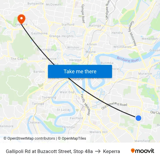 Gallipoli Rd at Buzacott Street, Stop 48a to Keperra map
