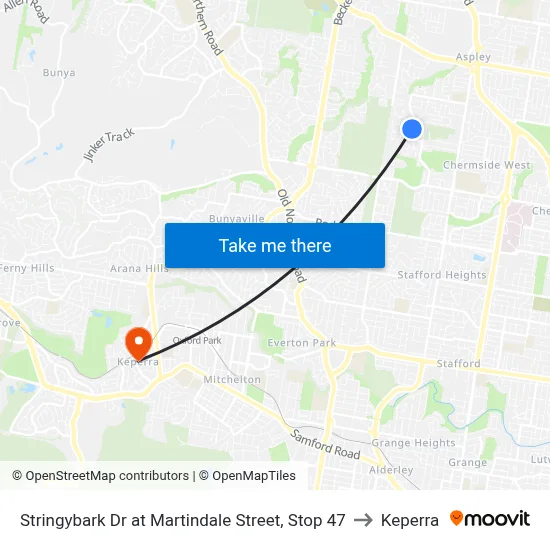 Stringybark Dr at Martindale Street, Stop 47 to Keperra map