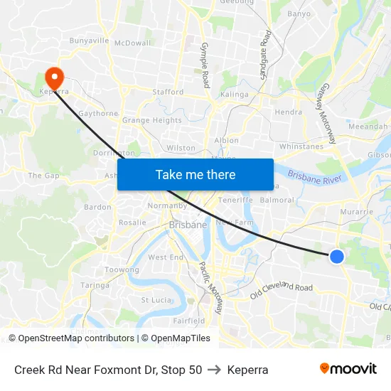 Creek Rd Near Foxmont Dr, Stop 50 to Keperra map