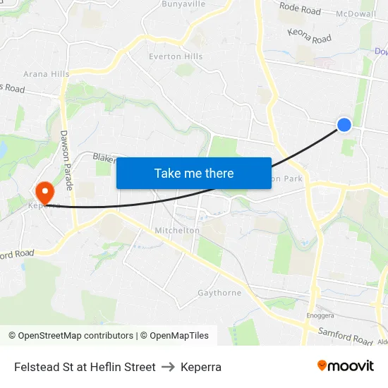 Felstead St at Heflin Street to Keperra map