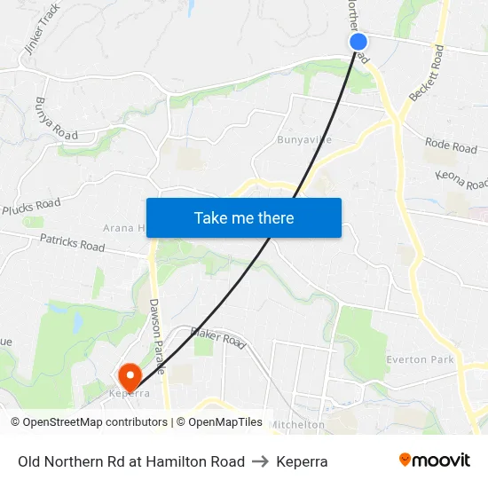 Old Northern Rd at Hamilton Road to Keperra map