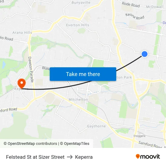 Felstead St at Sizer Street to Keperra map