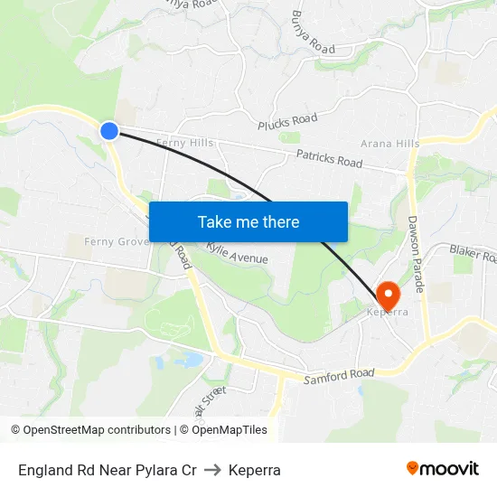 England Rd Near Pylara Cr to Keperra map