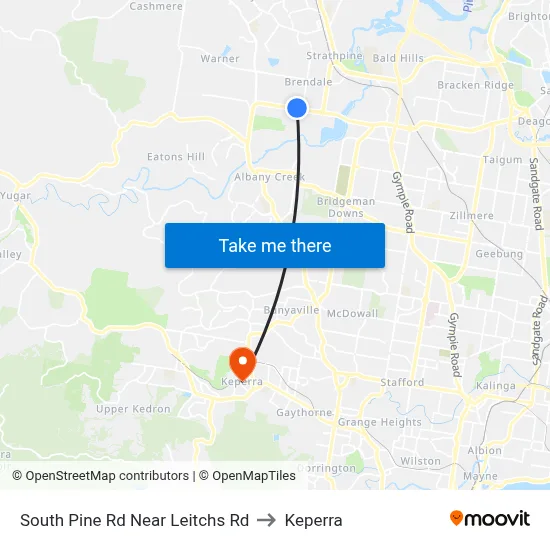 South Pine Rd Near Leitchs Rd to Keperra map