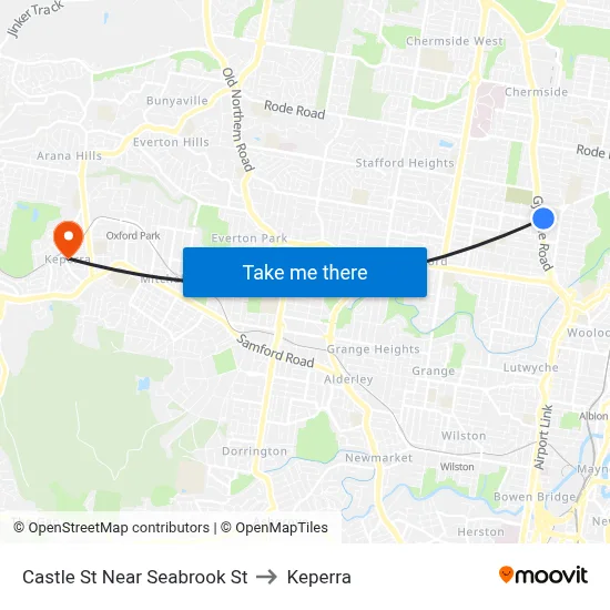 Castle St Near Seabrook St to Keperra map
