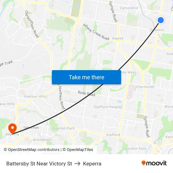 Battersby St Near Victory St to Keperra map