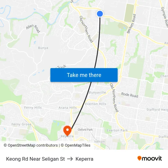 Keong Rd Near Seligan St to Keperra map
