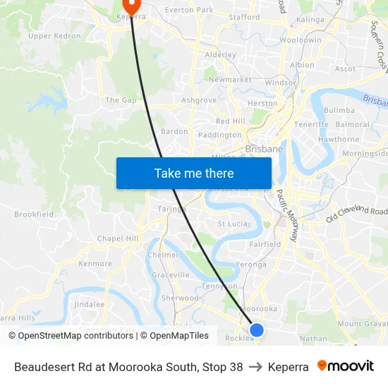 Beaudesert Rd at Moorooka South, Stop 38 to Keperra map