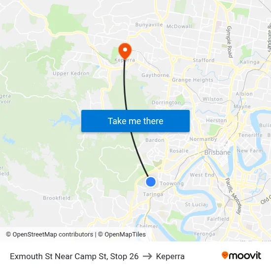 Exmouth St Near Camp St, Stop 26 to Keperra map