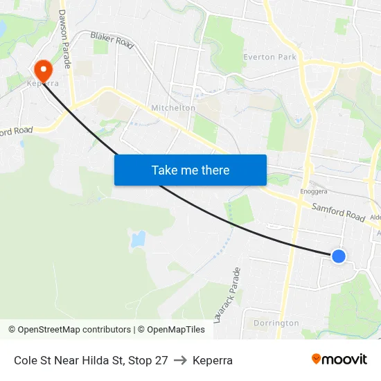 Cole St Near Hilda St, Stop 27 to Keperra map