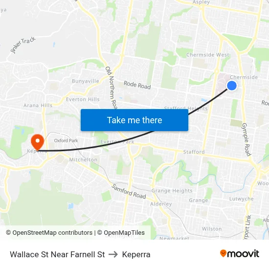 Wallace St Near Farnell St to Keperra map