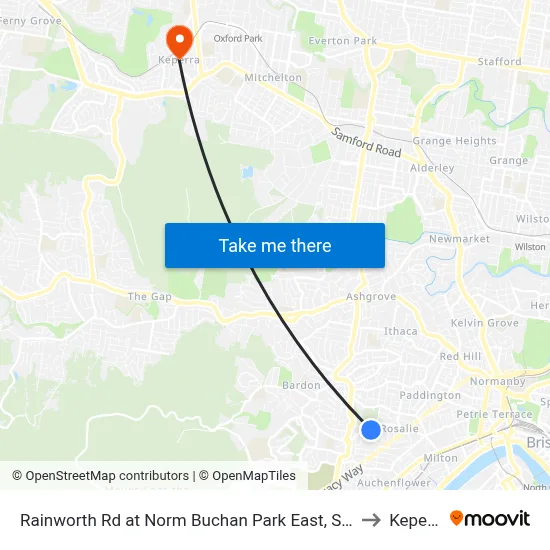 Rainworth Rd at Norm Buchan Park East, Stop 12 to Keperra map